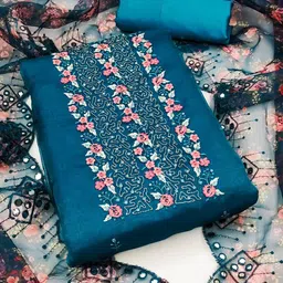 Rangtulika Ethnics Embroidered Organza Unstitched Dress Material-picture-24