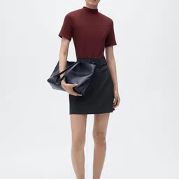 MANGO High Neck Sheath Dress With Belt image 4