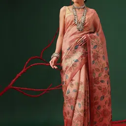 Silk Land Floral Zari Tissue Fashion Saree-picture-23