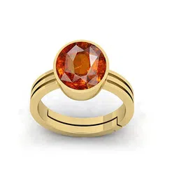 RRVGEM 4.00 Ratti Hessonite Stone Panchdhaatu Adjustable Ring-picture-16