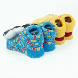 Yellow Bee Boys Pack Of 2 Patterned Cotton Ankle Length Disney 3D Socks image 5