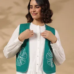 STIL O STITCH Floral Embroidered Cotton Tailored Jacket-picture-19