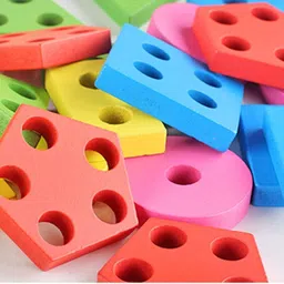 kidzblend Wooden Sorting Blocks for Kids, Preschool Educational Color Shape Learning Toy image 5