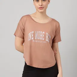 MKH Women Dri-FIT Typography Printed Scoop Neck Relaxed Fit T-shirt-picture-34