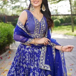 Zeel Clothing Sequinned Semi-Stitched Lehenga & Blouse With Dupatta image 4