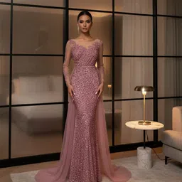 bebe Women Embellished Sweetheart Neck Maxi Dress-image-60