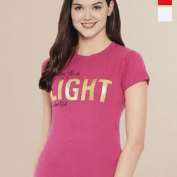 Metronaut Women Pack Of 3 Typography Printed Round Neck Cotton T-shirts-picture-33