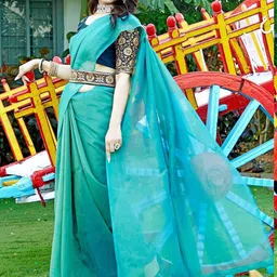 K 5 Fashion Organza Saree-picture-15