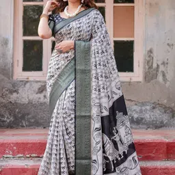 ALMAARI FASHION Floral Printed Kanjeevaram Saree With Blouse Piece-picture-30