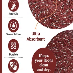 Kuber Industries Maroon & Blue 4 Pieces Textured Cotton Anti-Slip Doormats image 5