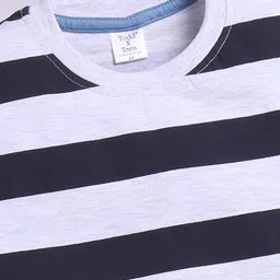 Todd N Teen Boys Striped Round Neck Short Sleeves Pure Cotton T-Shirt With Jogger image 4