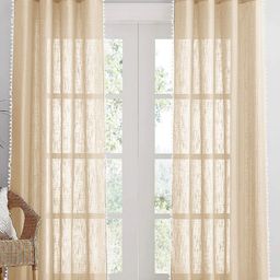 HOMEMONDE Beige & White Set of 2 Sheer Door Curtain-picture-20