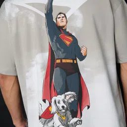 The Souled Store Oversized Superman Take Me Home Printed Pure Cotton T-Shirt image 3