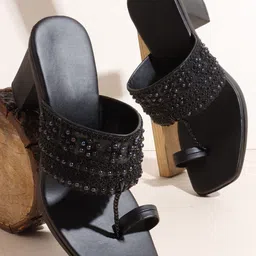 AROOM Women Embellished Comfortable & Lightweight Block Heels image 2