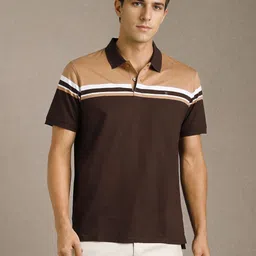 Louis Philippe Men Colourblocked Polo Collar Cotton T-shirt-picture-40