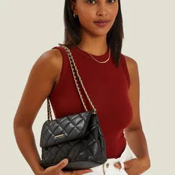 Accessorize Women Quilted Faux Leather Sling Bag-image-73