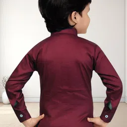 BAESD Boys Classic Regular Fit Band Collar Graphic Printed Cotton Casual Shirt image 3