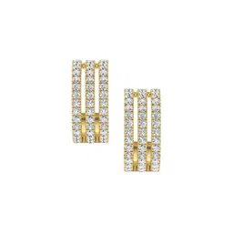 LUNA 14KT Gold Earrings With 1.71 Carat Lab Grown Diamonds-7.15 g image 4
