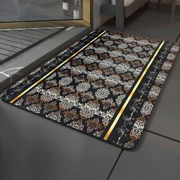 IVAZA Black Printed Anti Slip 550 Gsm Bath Mat-picture-43