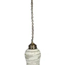 1ST TIME White & Grey Textured Bell Shaped Hanging Ceiling Lamp-picture-11