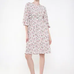 SHOWOFFFF Floral Print Chiffon Fit & Flare Dress image 2