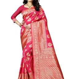 KALINI Woven Design Zari Silk Blend Kanjeevaram Saree-image-74