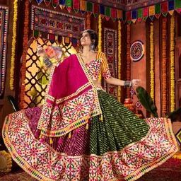 ODETTE Floral Embroidered Made to Measure Lehenga & Semi-Stitched Blouse With Dupatta-picture-28