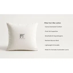 PILLOW TREE White Cotton 5 Pieces Soft Breathable Fibre Sleep Pillow 16" x 16"-picture-38