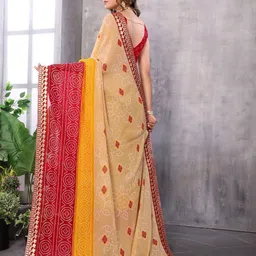 Lookmark Bandhani Printed Gotta Patti Pure Georgette Saree image 4