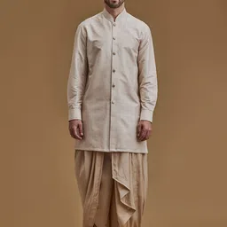 Neumen Men Paisley Printed Mandarin Collar Sherwani Set-image-7