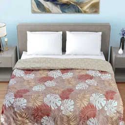 Myntra Elegant Homes Brown & White Printed Quilted AC Room 350GSM Double Bed Comforter-image-50