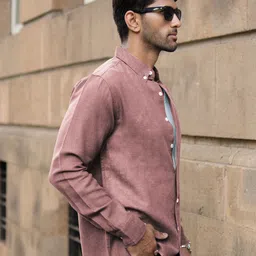 Powerlook Men Solid Button-Down Collar Casual Shirt image 4