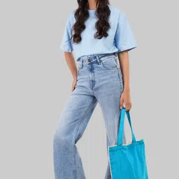 Underrated Club Women Cotton Wide Leg High-Rise Heavy Fade Jeans-image-39