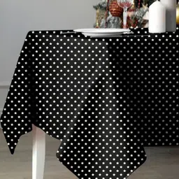 Aura Black Geometric Printed 6-Seater Table Cover-image-41