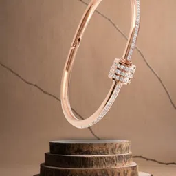 RKB Sales Women Cubic Zirconia Antique Rose Gold-Plated Cuff Bracelet-picture-12