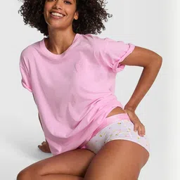 Victoria's Secret Campus Typography Printed Pure Cotton T-shirt-image-19