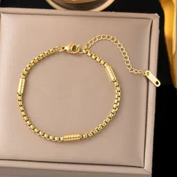 MYKI Stainless Steel Gold-Plated Link Bracelet image 2