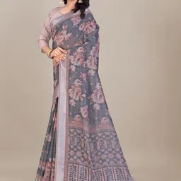 PAYAL CREATION Floral Handloom Bandhani Saree image 4