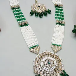 VATSALYA creation Gold-Plated Artificial Stone Studded Jewellery Set-picture-10