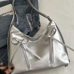 LULU & SKY PU Bucket Shoulder Bag with Tasselled image 3
