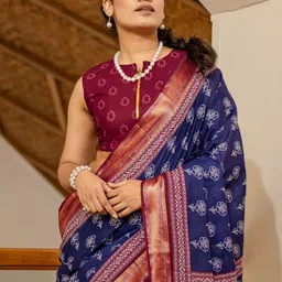 KALINI Ethnic Motifs Zari Bagh Saree image 3