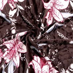 lathwal crations Velvet Double Fitted (Elastic) 280 TC Printed Bedsheet image 2