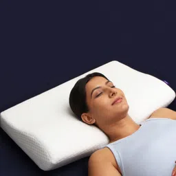FRIDO White Memory Foam Filled Faux Velvet Breathable Sleep Pillow-picture-5