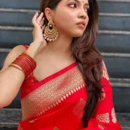 Aman's Impero Women Woven Design Zari Banarasi Saree-picture-37