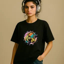 GRACE & JACK Women Graphic Printed Round Neck Oversized T-shirt-picture-40