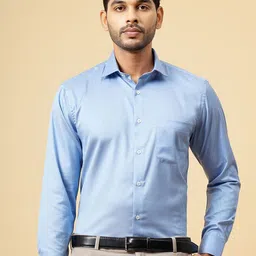 METAL Men Cutaway Collar Solid Cotton Slim Fit Casual Shirt-picture-40