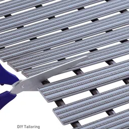 OBSESSIONS Charcoal Striped 110 GSM Anti-Skid Bath Rugs image 5