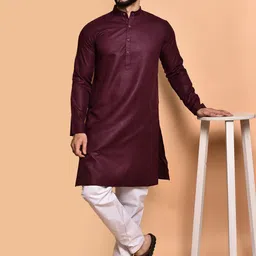 PRINTCULTR Men Regular Pure Cotton Kurta with Trousers image 1