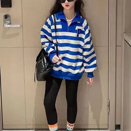 LULU & SKY Girls Striped Sweatshirt image 2