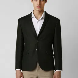 van heusen V Dot Self Design Slim Fit Single-Breasted Formal Blazer image 1